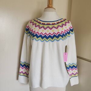 riley & rae Antique White Pullover Turtleneck Sweater,  NWT, Size Small
